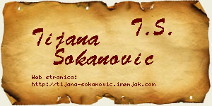 Tijana Sokanović vizit kartica
